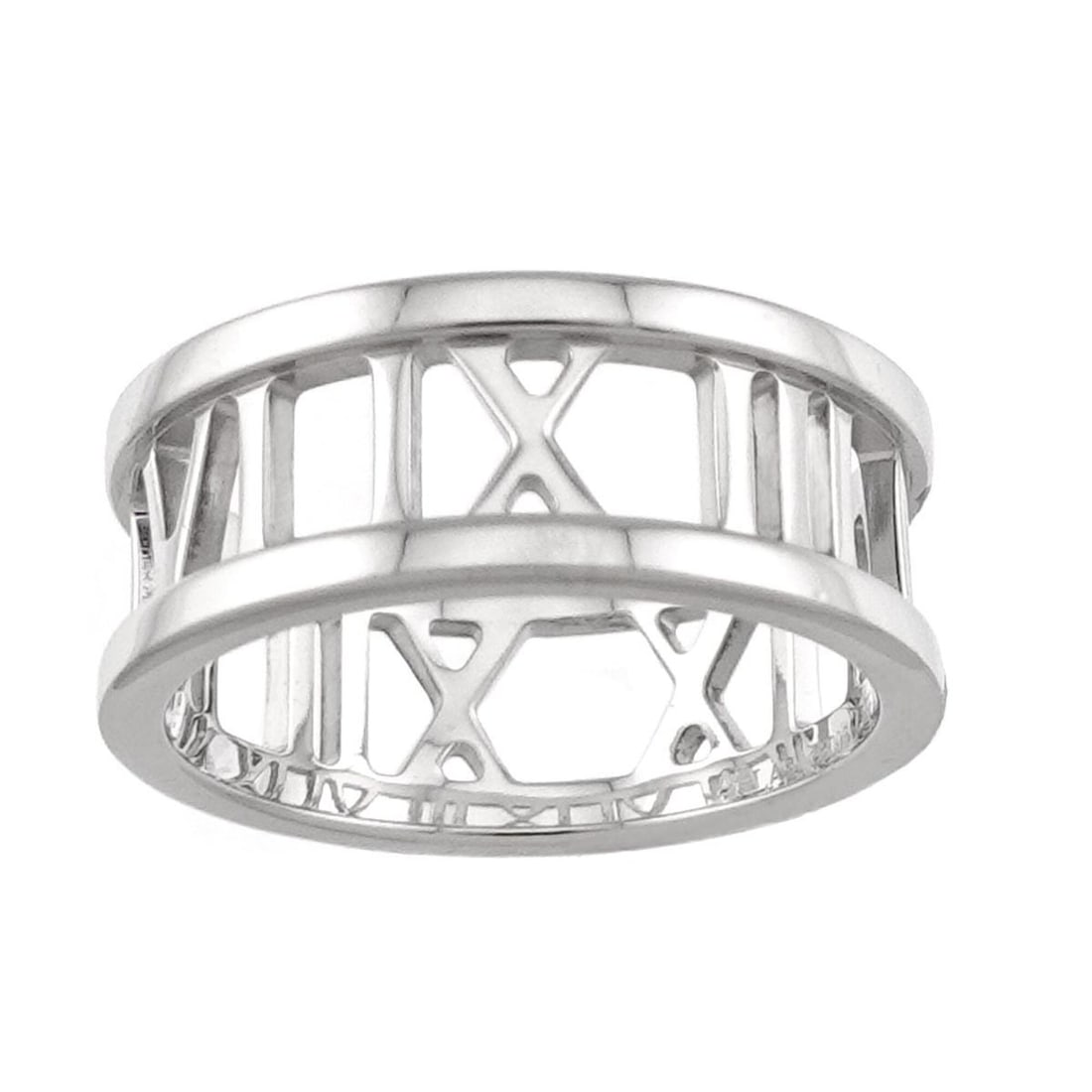 Tiffany & Co. Atlas Ring, 18K White Gold (750): --- Catalog ---Category: SizeWidth: 6.7mm / 0.26''JP Size: 7US Size: 4Category: DesignType: Band ringGender: WomenMaterial: White gold (18K)Category: GeneralLine: AtlasBrand: Tiffany--- Item List ---S