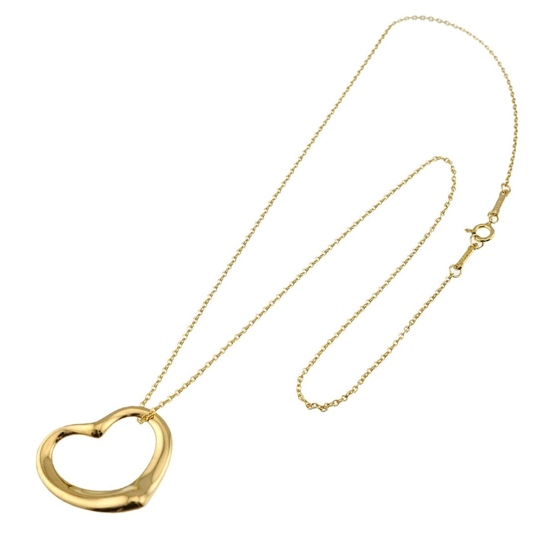 Tiffany & Co. Heart Necklace, 22mm wide, 42cm length, 18K Yellow Gold (750) Open Necklace: --- Catalog ---Category: SizePendant Size: 18.3mm x 22mm / 0.72'' x 0.86''Neck Circumference: 42 cm / 16.53''Category: DesignGender: WomenMaterial: Yellow gold (18K)Necklace Type: NecklaceCategory: Ge