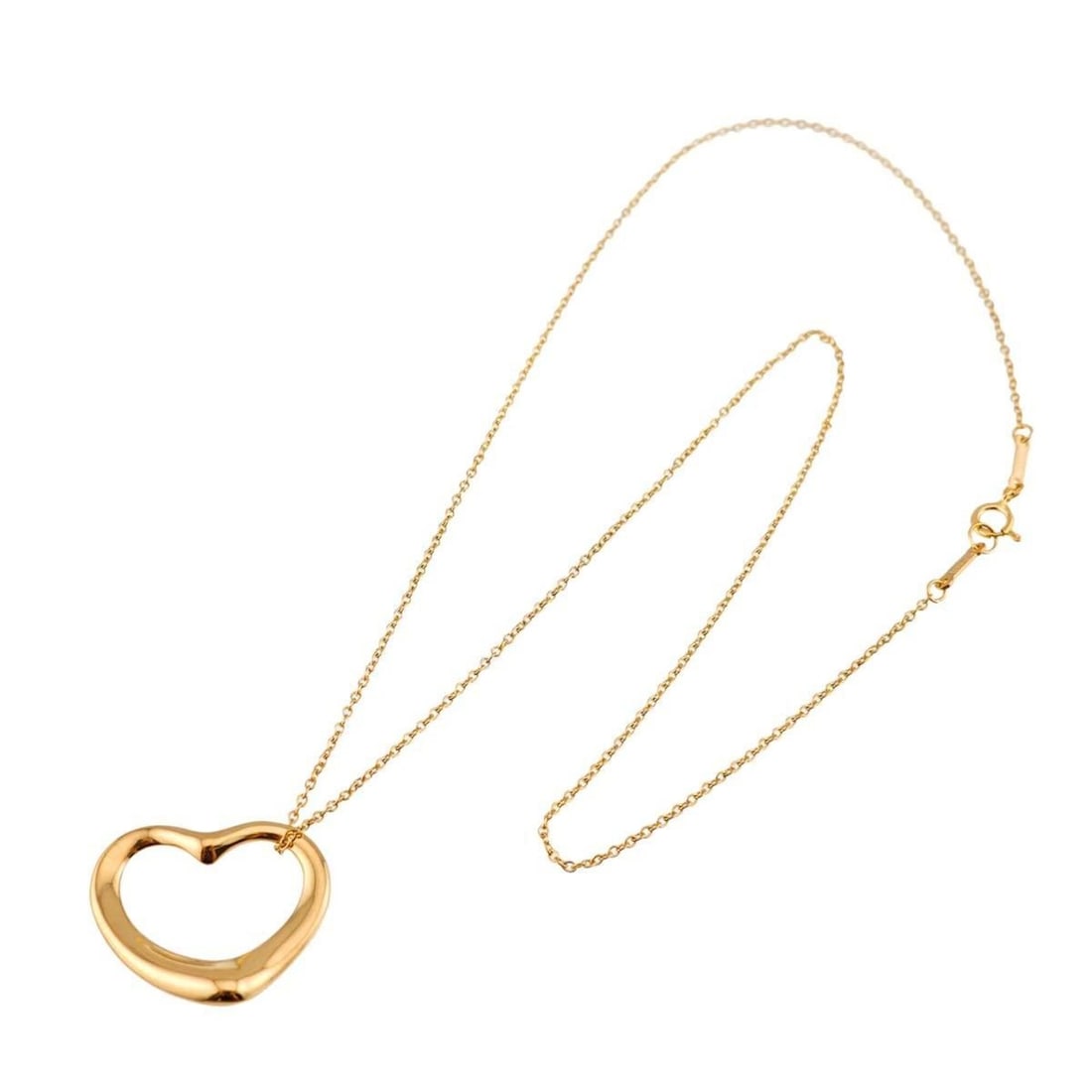 Tiffany & Co. Heart Necklace, 22mm wide, 40cm length, 18K Yellow Gold (750) Open Necklace: --- Catalog ---Category: SizePendant Size: 18mm x 22mm / 0.7'' x 0.86''Neck Circumference: 40 cm / 15.74''Category: DesignGender: WomenMaterial: Yellow gold (18K)Necklace Type: NecklaceCategory: Gener