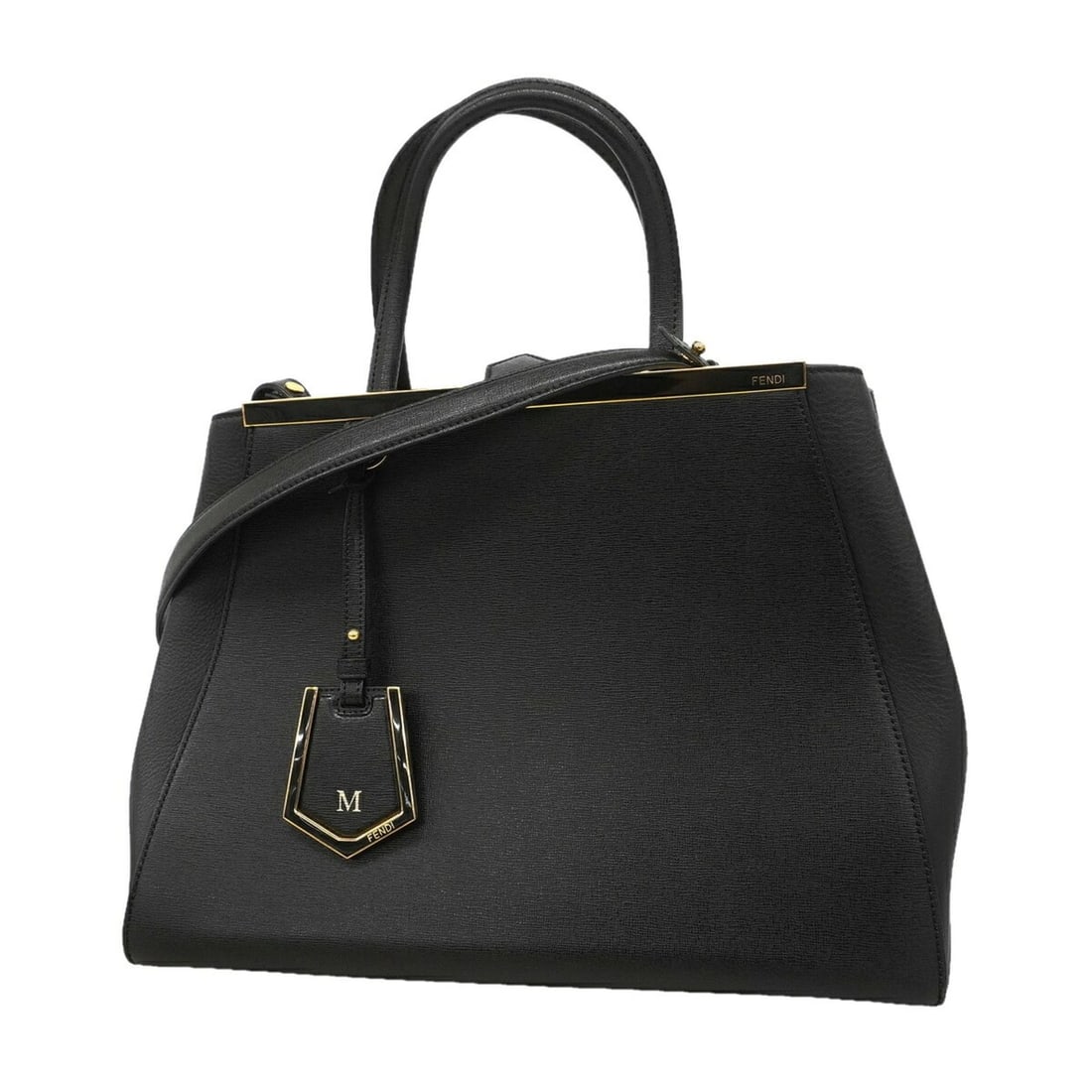 Fendi Toujours Leather Handbag, Black, 2-way Bag for Women: --- Catalog ---Category: SizeSize (HxWxD): 27cm x 35cm x 15.5cm / 10.62'' x 13.77'' x 6.1''Category: DesignType: HandbagColor: BlackGender: WomenMaterial: Leather Hardware Color: GoldCategory: General