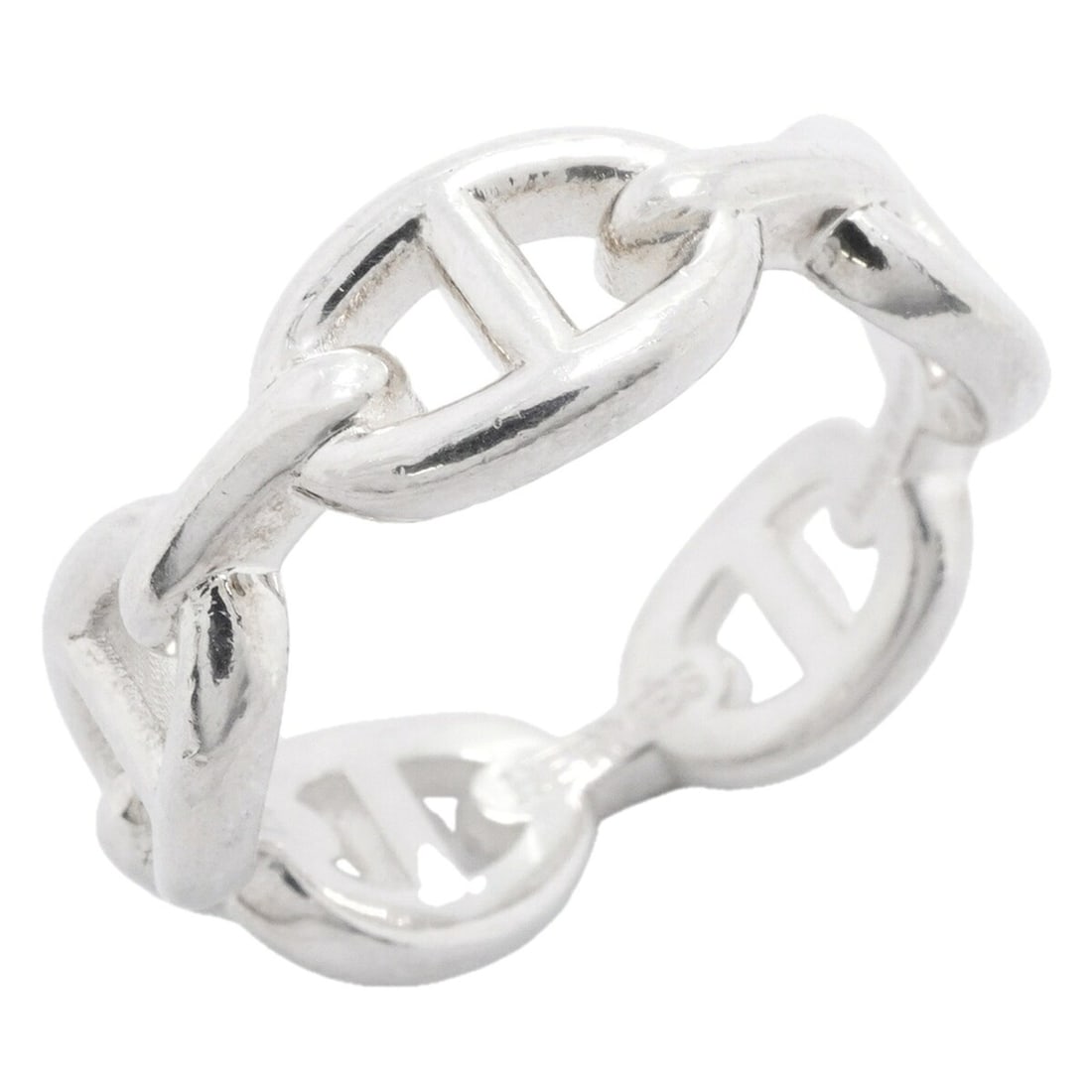Hermes Enchainée Chaine d'Ancre Ring, Sterling Silver 925, Size 58, Men's (1 of 18)