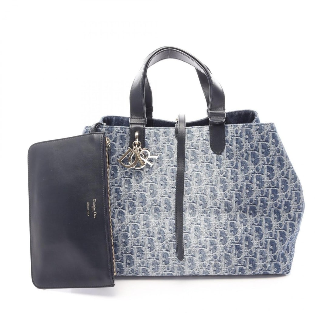 Christian Dior Dior Toujours Oblique Large Tote Bag Handbag Denim Leather Women's Blue/Black: --- Catalog ---Category: SizeSize (HxWxD): 27cm x 37cm x 21cm / 10.62'' x 14.56'' x 8.26''Category: DesignType: Tote bagColor: Black, BlueGender: WomenMaterial: Denim , Leather Category: GeneralBrand: