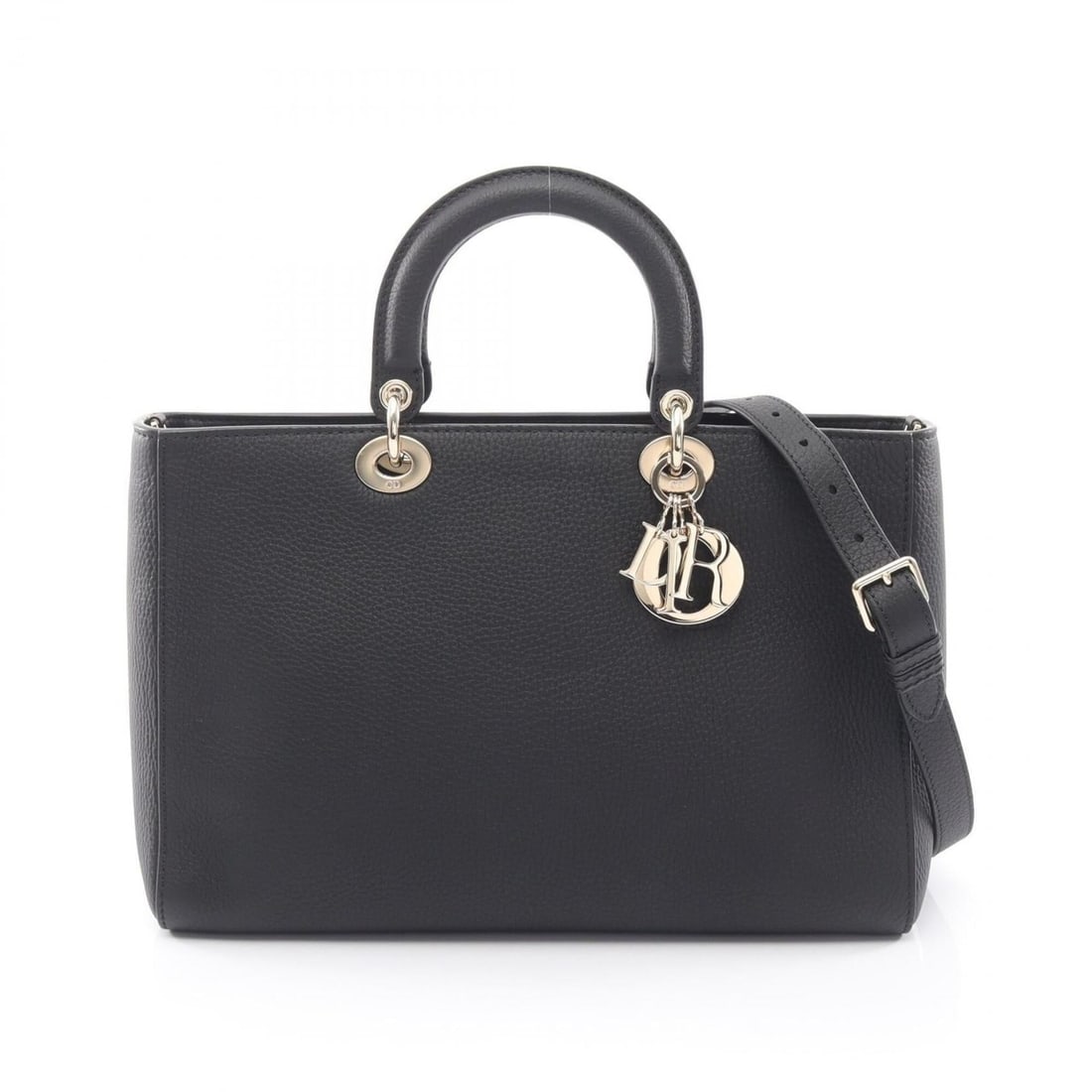 Christian Dior Dior Lady D-Sire Large 2-Way Handbag, Leather, Women's, Black: --- Catalog ---Category: SizeSize (HxWxD): 24cm x 35cm x 14cm / 9.44'' x 13.77'' x 5.51''Category: DesignType: HandbagColor: BlackGender: WomenMaterial: Leather Category: GeneralBrand: Christian Dior-