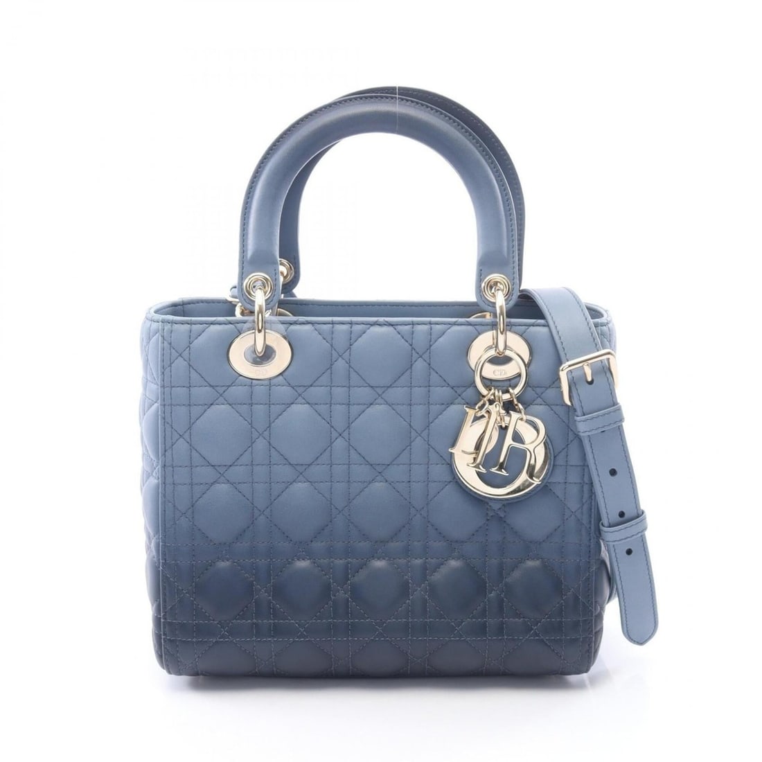Christian Dior Dior LADY DIOR Cannage 2-Way Handbag, Leather, Women's, Blue/Navy: --- Catalog ---Category: SizeSize (HxWxD): 20cm x 24cm x 11cm / 7.87'' x 9.44'' x 4.33''Category: DesignType: HandbagColor: Blue, NavyGender: WomenMaterial: Leather Category: GeneralBrand: Christian D