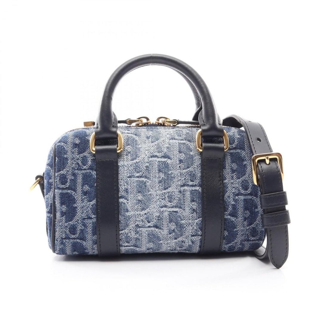 Christian Dior Dior Groove 17 Nano Oblique Jacquard 2-Way Handbag, Denim Leather, Women's, Blue/Navy (1 of 18)