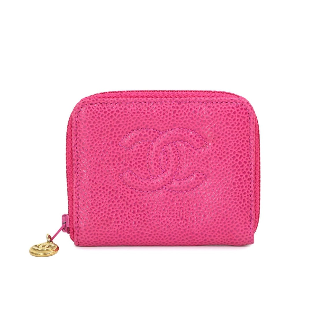 Chanel CHANEL Caviar Skin Wallet/Coin Purse, Pink Leather, Coco Mark, Gold Hardware, Coin Purse: --- Catalog ---Category: SizeSize (HxWxD): 8cm x 10cm x 1.5cm / 3.14'' x 3.93'' x 0.59''Category: DesignType: Coin purse/coin caseColor: PinkGender: WomenMaterial: Grained Calfskin Category: GeneralBr