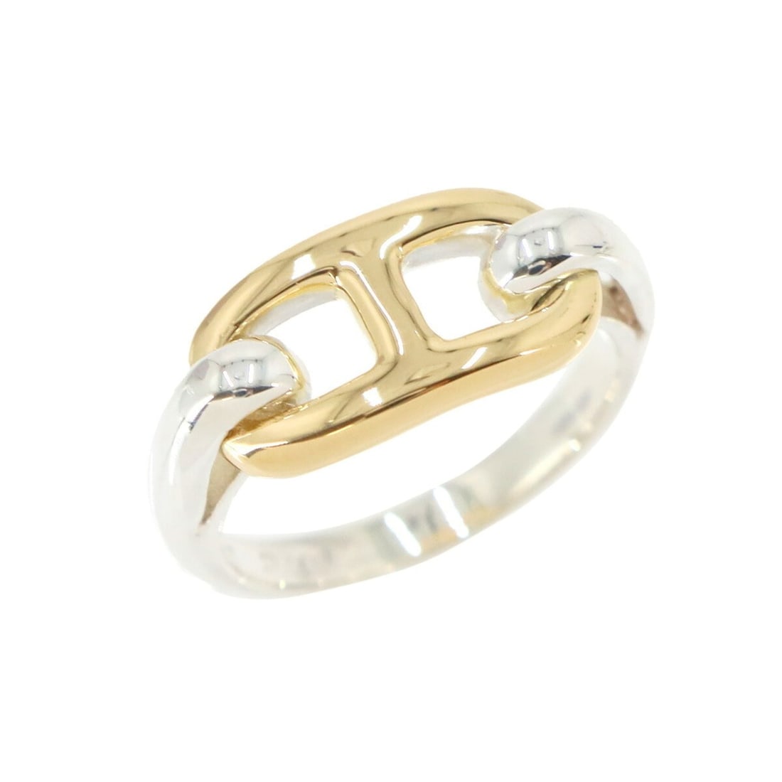 Hermes Chaine d'Ancre 1 Ring, SV 925 18K Silver Gold Combination Ring (1 of 11)