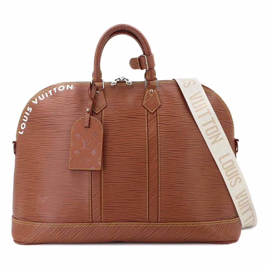 Louis Vuitton Epi XL Alma GM 2-way Handbag Shoulder Leather Cognac M23102 RFID Silver Hardware: --- Catalog ---Category: SizeSize (HxWxD): 41cm x 55cm x 23cm / 16.14'' x 21.65'' x 9.05''Category: DesignType: Handbag, Weekend bagColor: CognacGender: WomenMaterial: Epi leather Category: GeneralMPN