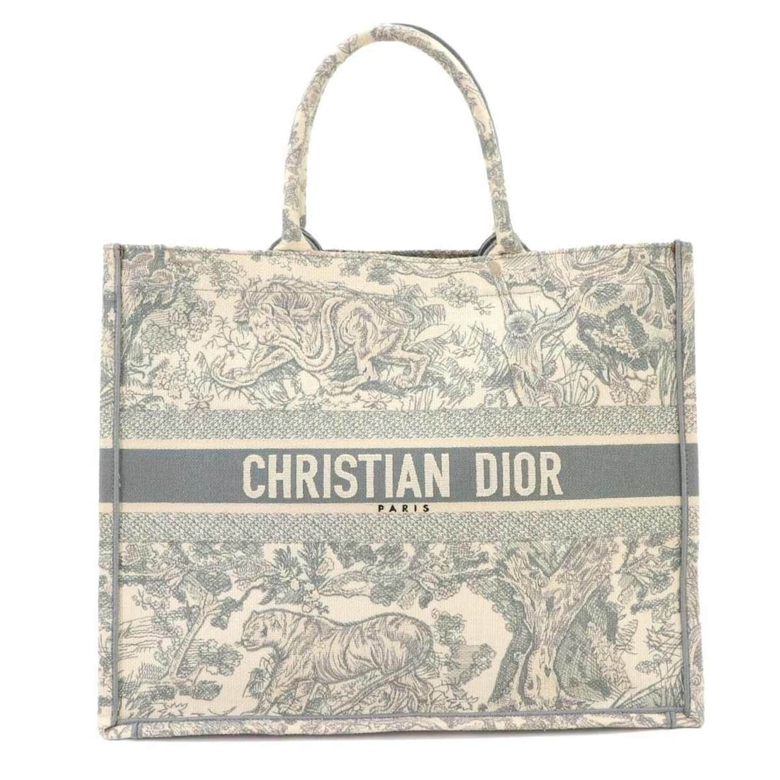 Christian Dior Book Tote Large Handbag, Toile de Jouy Canvas, Ecru White/Grey, M1286ZTDT: --- Catalog ---Category: SizeSize (HxWxD): 34cm x 42cm x 17.5cm / 13.38'' x 16.53'' x 6.88''Category: DesignType: Handbag, Tote bagColor: GrayGender: WomenMaterial: Canvas Category: GeneralMPN: M1286Z