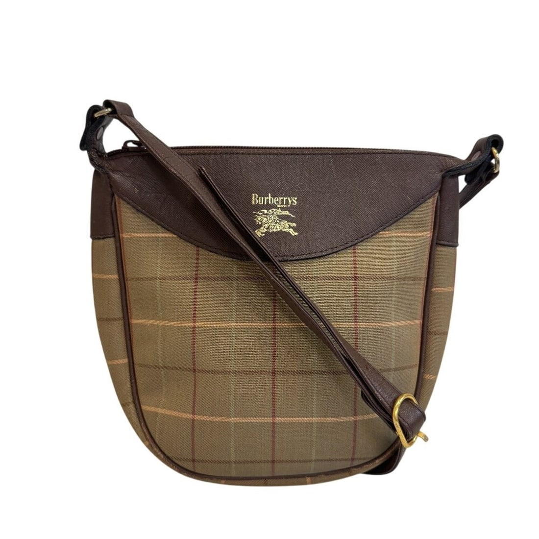Burberrys Canvas Shoulder Bag, Brown: --- Catalog ---Category: SizeSize (HxWxD): 20cm x 19cm x 6cm / 7.87'' x 7.48'' x 2.36''Category: DesignType: Shoulder bagColor: BrownGender: WomenMaterial: Canvas Category: GeneralBrand: Burberry---