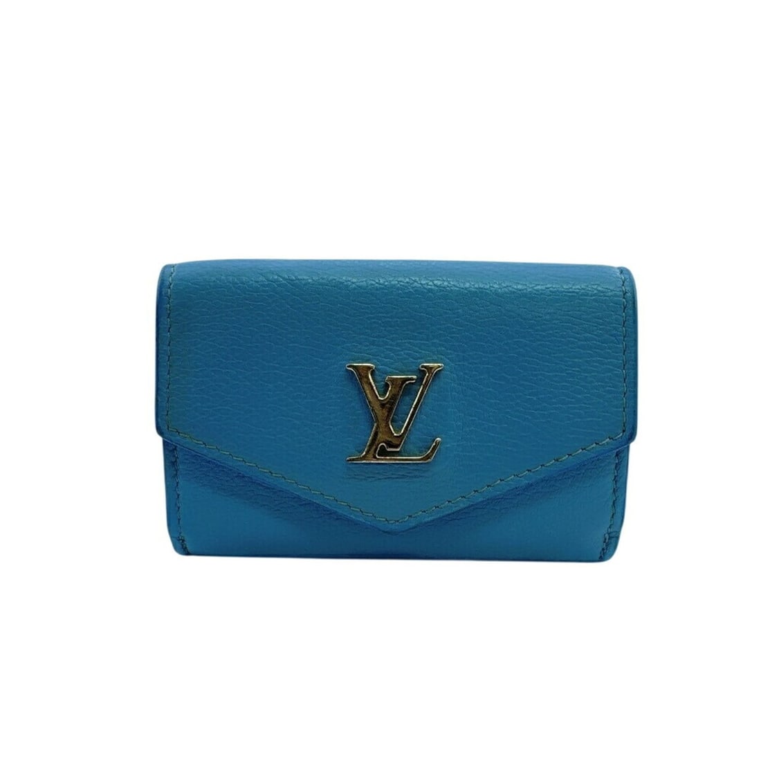 LOUIS VUITTON M81157 Portefeuille Lock Mini Taurillon Tri-fold Wallet, Blue: --- Catalog ---Category: SizeSize (HxWxD): 6.5cm x 9.5cm / 2.55'' x 3.74''Category: DesignType: Wallet (tri-fold)Color: BlueGender: WomenMaterial: Leather Category: GeneralMPN: M81157Brand: Louis Vuit