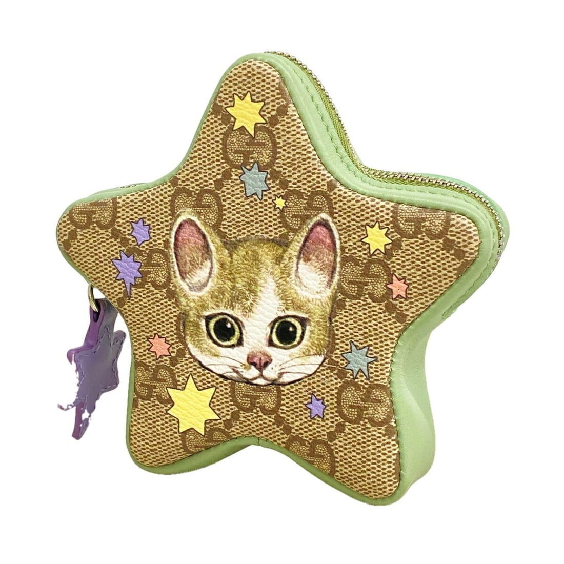 Gucci GG Supreme wallet/coin case, designed by Yuko Higuchi, 860658, beige/green, women's.: --- Catalog ---Category: SizeSize (HxWxD): 10cm x 12cm x 3cm / 3.93'' x 4.72'' x 1.18''Category: DesignType: Coin purse/coin caseColor: Beige, GreenGender: WomenMaterial: PVC Category: GeneralMPN: 860