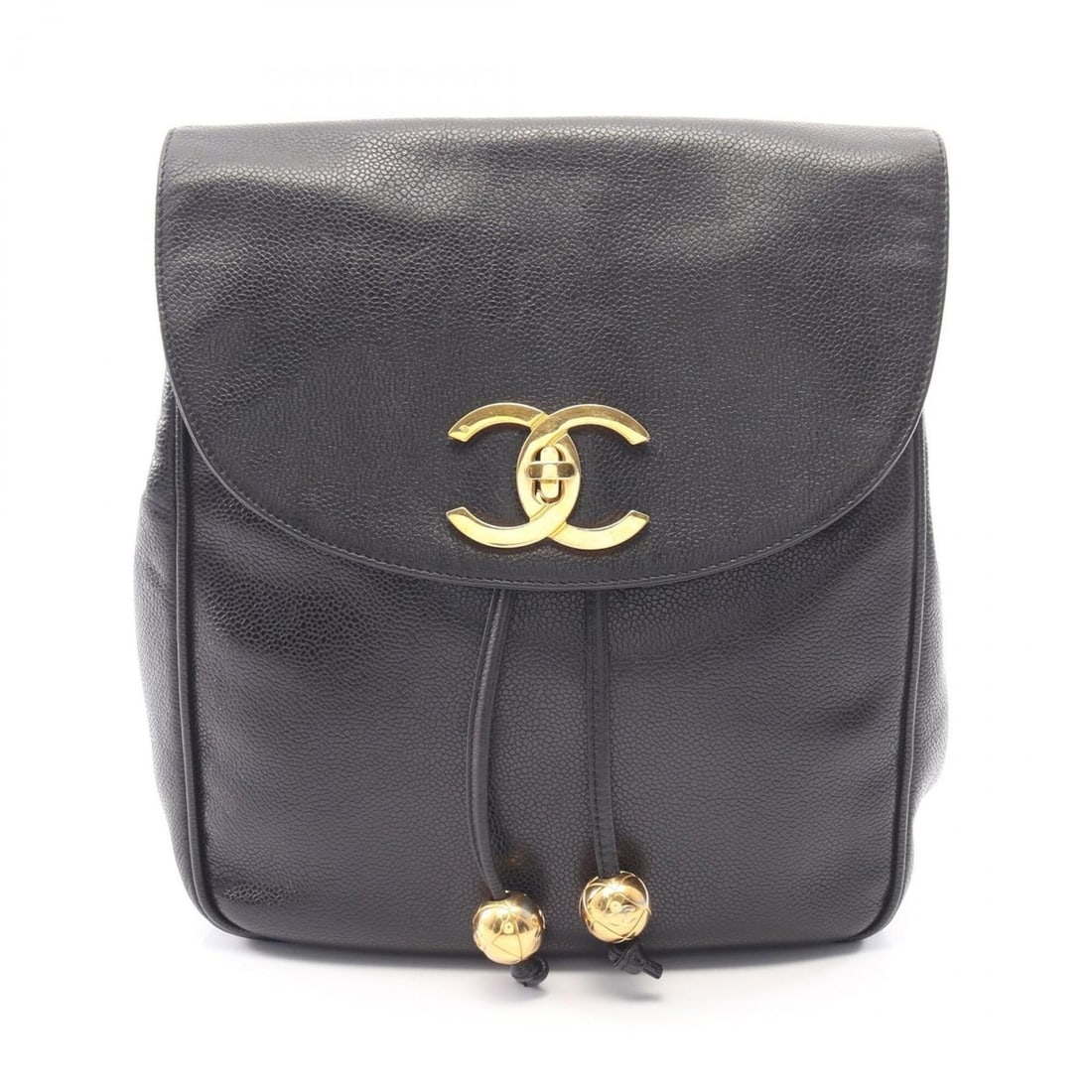 Chanel Coco Mark Backpack/Handbag, Caviar Leather (Grained Calfskin), Women's, Black: --- Catalog ---Category: SizeSize (HxWxD): 29cm x 24cm x 12cm / 11.41'' x 9.44'' x 4.72''Strap Length: 78cm / 30.7''Category: DesignType: BackpackColor: BlackGender: WomenMaterial: Grained Calfskin Ha
