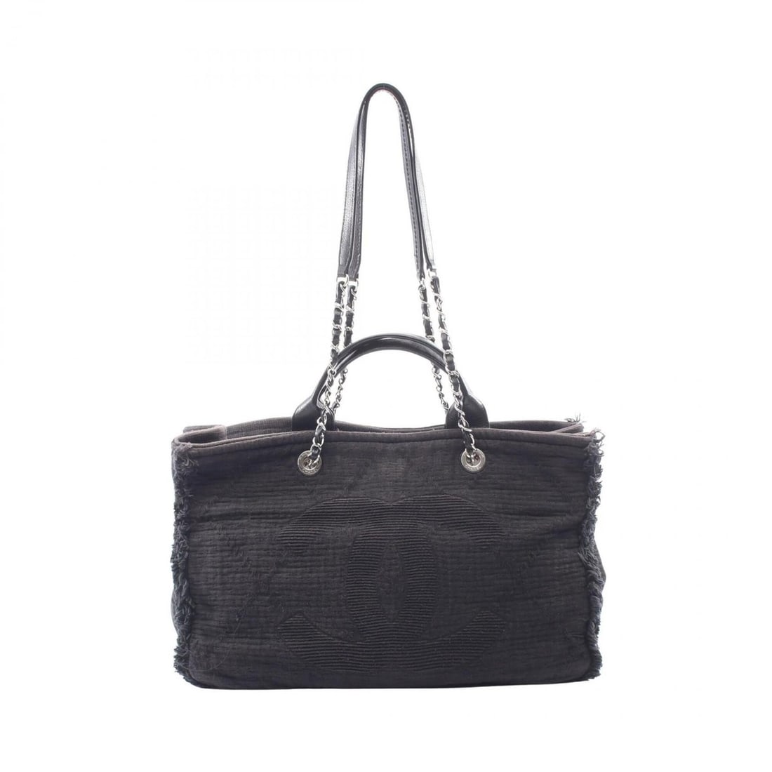 Chanel Coco Mark Large Shopping Tote 2-Way Bag Handbag Leather Fabric Women's Black A57180: --- Catalog ---Category: SizeSize (HxWxD): 26cm x 38cm x 15cm / 10.23'' x 14.96'' x 5.9''Strap Length: 70cm / 27.55''Handle Length: 31cm / 12.2''Category: DesignType: Handbag, Tote bagColor: BlackGend