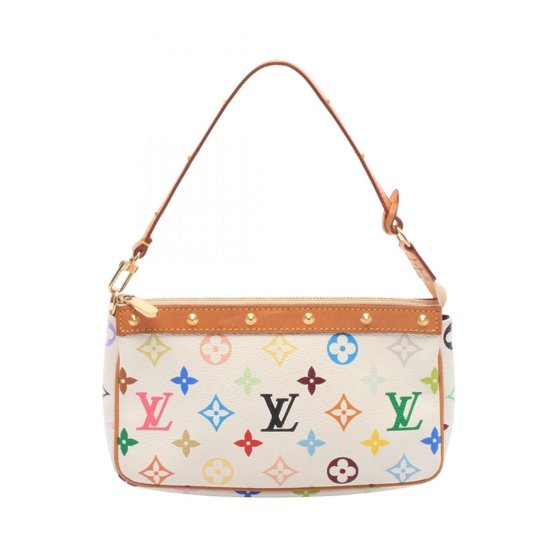 Louis Vuitton Pochette Accessoires Monogram Multicolor Blanc Handbag, Coated Canvas and Leather,: --- Catalog ---Category: SizeSize (HxWxD): 13cm x 21cm x 4cm / 5.11'' x 8.26'' x 1.57''Category: DesignType: HandbagColor: Blanc, WhiteGender: WomenMaterial: Monogram Multicolore , PVC , Coated canvas