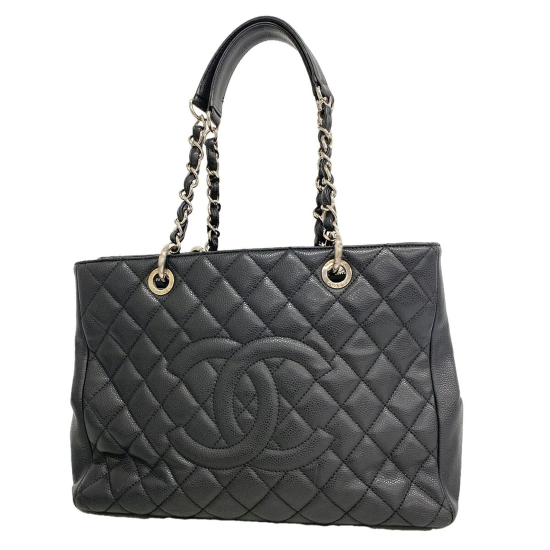 Chanel Tote Bag/Chain Matelassé Caviar Leather Black Women's: --- Catalog ---Category: SizeSize (HxWxD): 24.5cm x 32.5cm x 13cm / 9.64'' x 12.79'' x 5.11''Category: DesignType: Tote bagColor: BlackGender: WomenMaterial: Grained Calfskin Hardware Color: SilverCat