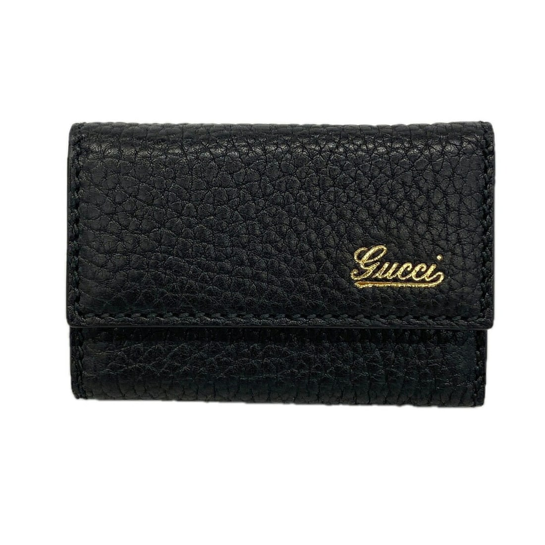 Gucci Accessory Key Case 131960 Leather Black Champagne Men's Women's: --- Catalog ---Category: DesignType: KeycaseColor: BlackGender: Men,WomenMaterial: Leather Category: GeneralMPN: 131960Brand: GucciCategory: Physical PropertiesSize (HxWxD): 7cm x 9.5cm x 2cm / 2.75''