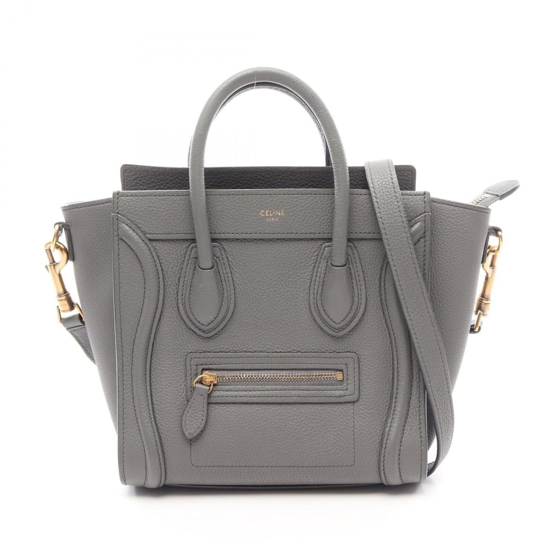 Celine Luggage Nano Shopper 2-Way Handbag, Leather, Women's, Gray: --- Catalog ---Category: SizeSize (HxWxD): 20cm x 20cm x 9cm / 7.87'' x 7.87'' x 3.54''Category: DesignType: HandbagColor: GrayGender: WomenMaterial: Leather Category: GeneralBrand: Celine--- Item Lis
