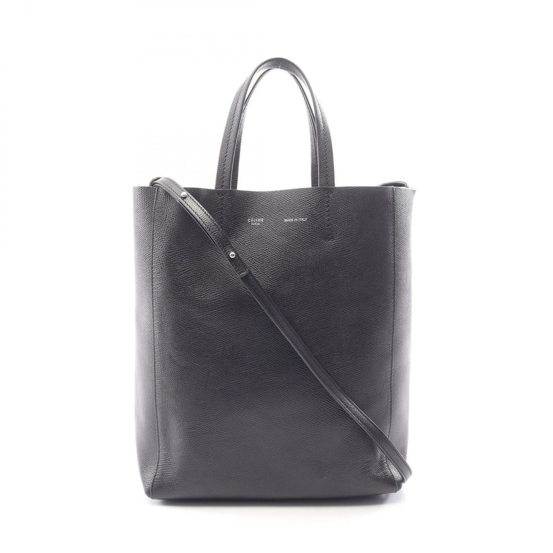 Celine Vertical Small Cabas 2-Way Tote Bag/Handbag, Leather, Women's, Black (176183) (1 of 20)