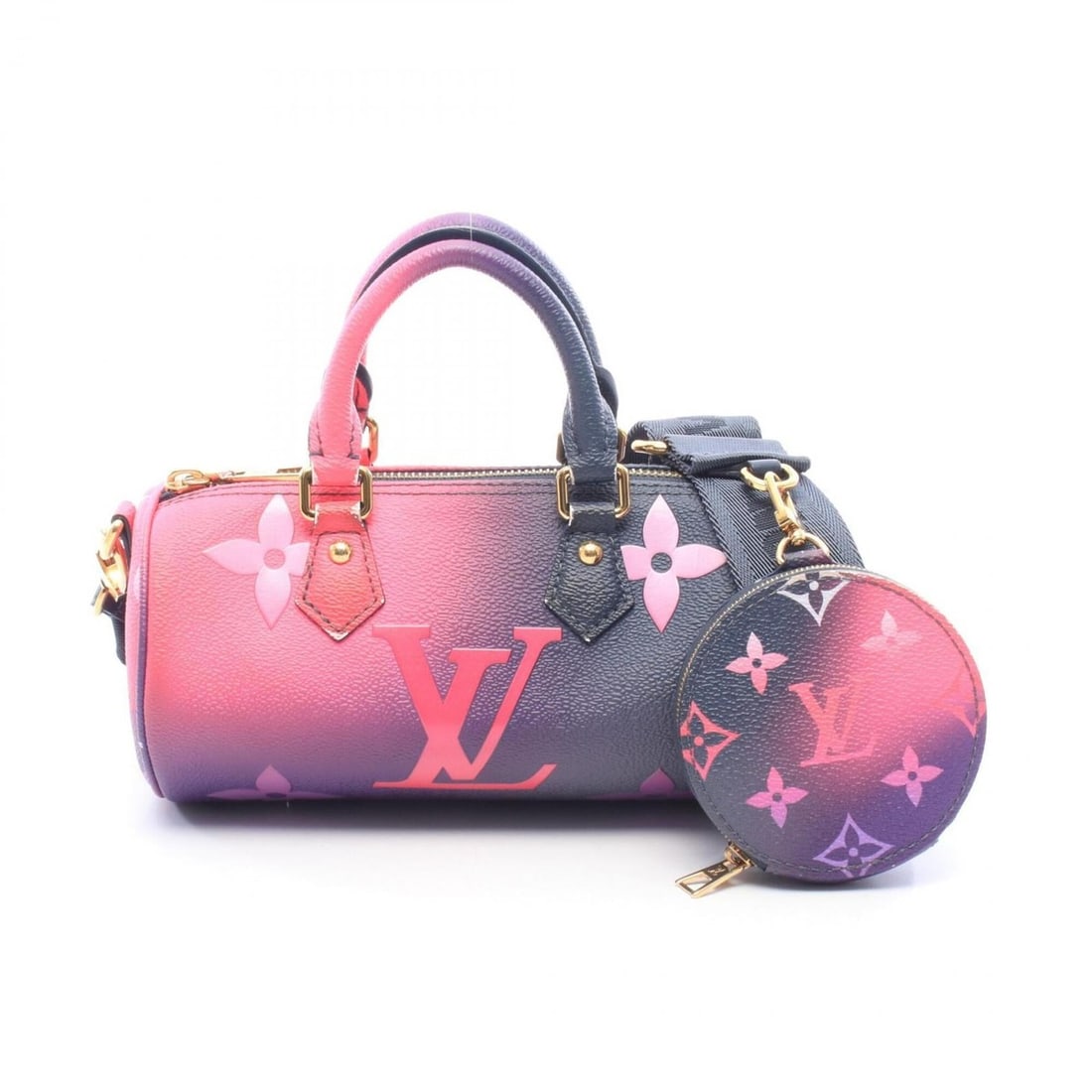 Louis Vuitton Papillon BB Monogram Giant Midnight Fuchsia 2-Way Handbag, Leather, Women's, Navy,: --- Catalog ---Category: SizeSize (HxWxD): 10.5cm x 20cm x 10cm / 4.13'' x 7.87'' x 3.93''Category: DesignType: Handbag, PouchColor: Navy, Pink, PurpleGender: WomenMaterial: Leather Category: GeneralM