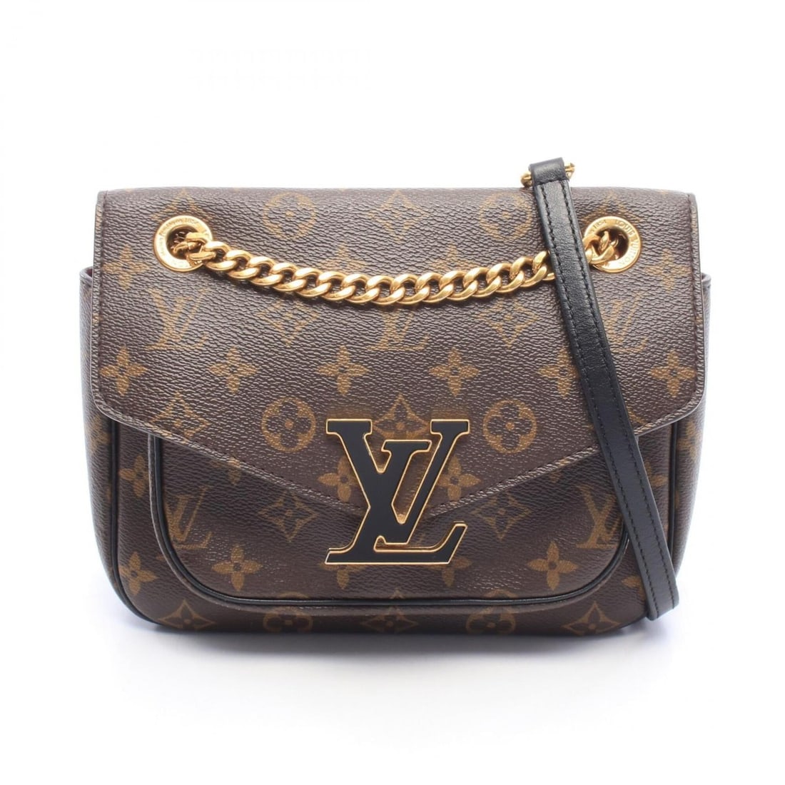 Louis Vuitton Passy Monogram Shoulder Bag/Handbag, Coated Canvas and Leather, Pattern, Women's,: --- Catalog ---Category: SizeSize (HxWxD): 18cm x 22cm x 8cm / 7.08'' x 8.66'' x 3.14''Category: DesignType: Handbag, Shoulder bagColor: Black, BrownGender: WomenMaterial: Monogram , Leather Category: