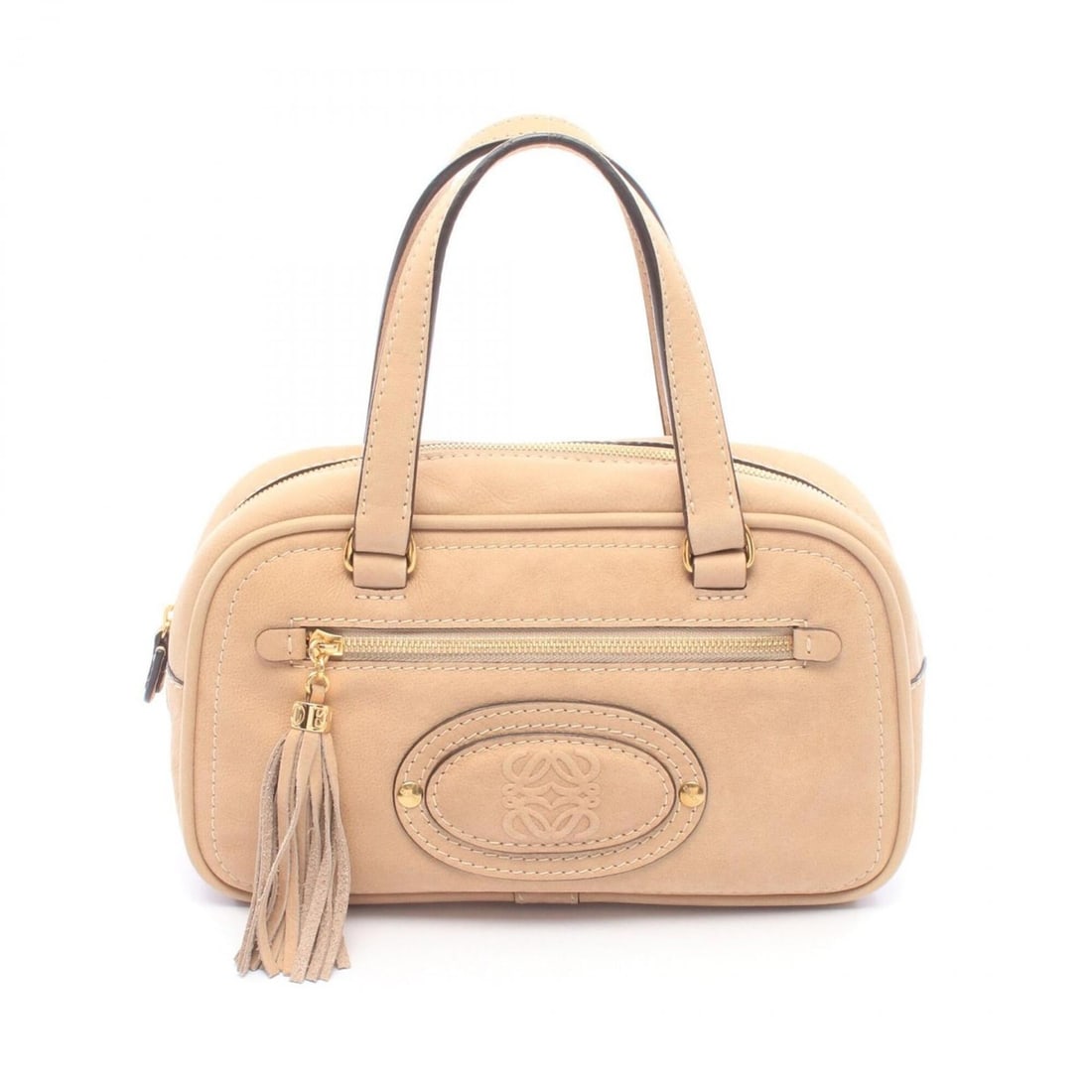Loewe Madrid Anagram Tassel Handbag, Leather, Women's, Beige (1 of 15)