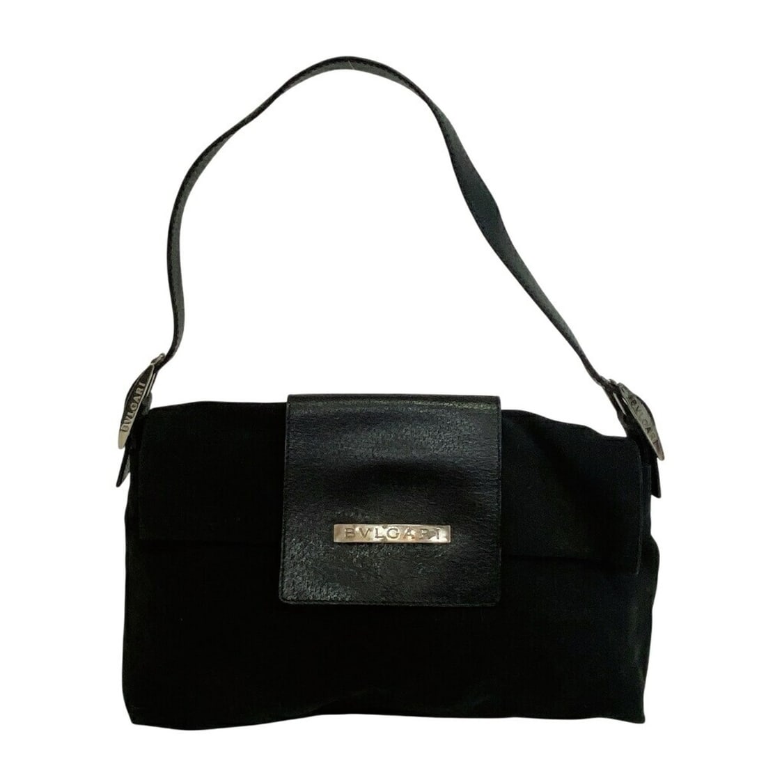 BVLGARI Bulgari Pochette Mania Shoulder Bag, Black: --- Catalog ---Category: SizeSize (HxWxD): 24cm x 33.5cm / 9.44'' x 13.18''Category: DesignType: Pochette, Shoulder bagColor: BlackGender: WomenMaterial: Canvas , Leather Category: GeneralLine: