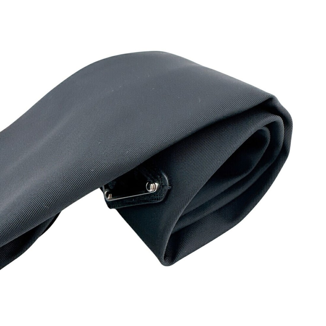 PRADA Re-Nylon Triangle Plate Tie, Black - 3