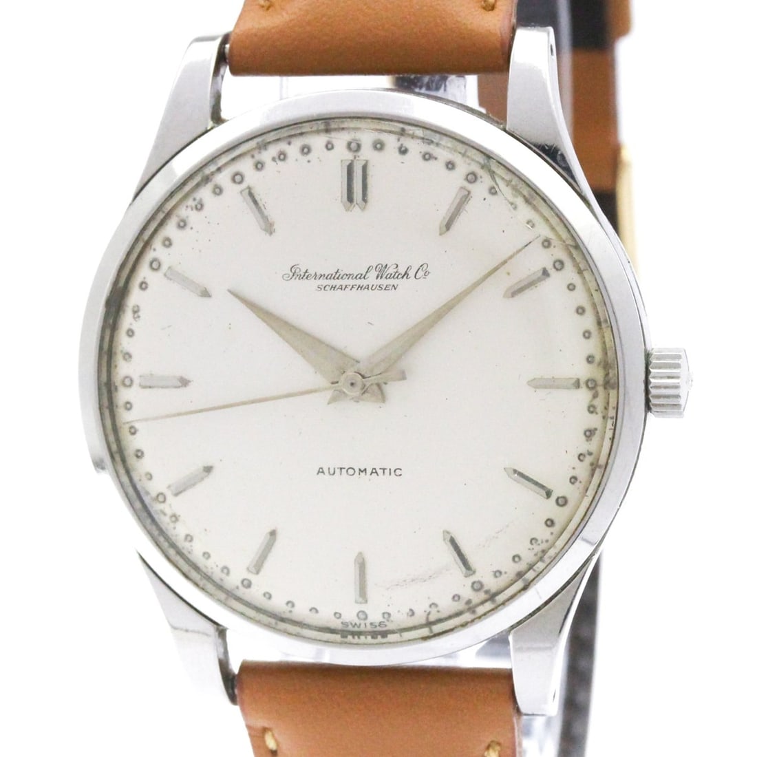 IWC Schaffhausen C.852 Stainless Steel Leather Automatic Mens Watch: --- Catalog ---Category: SizeCase Diameter: 35mm / 1.38''Category: DesignType: WristwatchStyle: Dress/FormalGender: MenColor (Dial): SilverMaterial (Band): LeatherMaterial (Case): Stainless