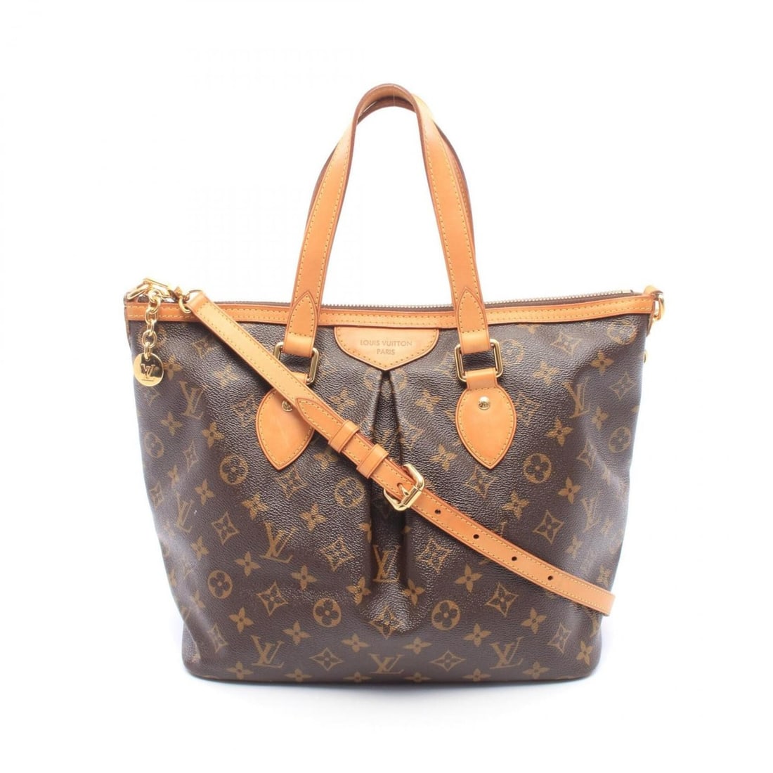 Louis Vuitton Palermo PM 2-Way Handbag, Coated Canvas and Leather, Monogram Pattern, Women's, Brown,: --- Catalog ---Category: SizeSize (HxWxD): 27cm x 30cm x 16cm / 10.62'' x 11.81'' x 6.29''Category: DesignType: HandbagColor: BrownGender: WomenMaterial: Coated canvas , PVC , Leather Category: Genera