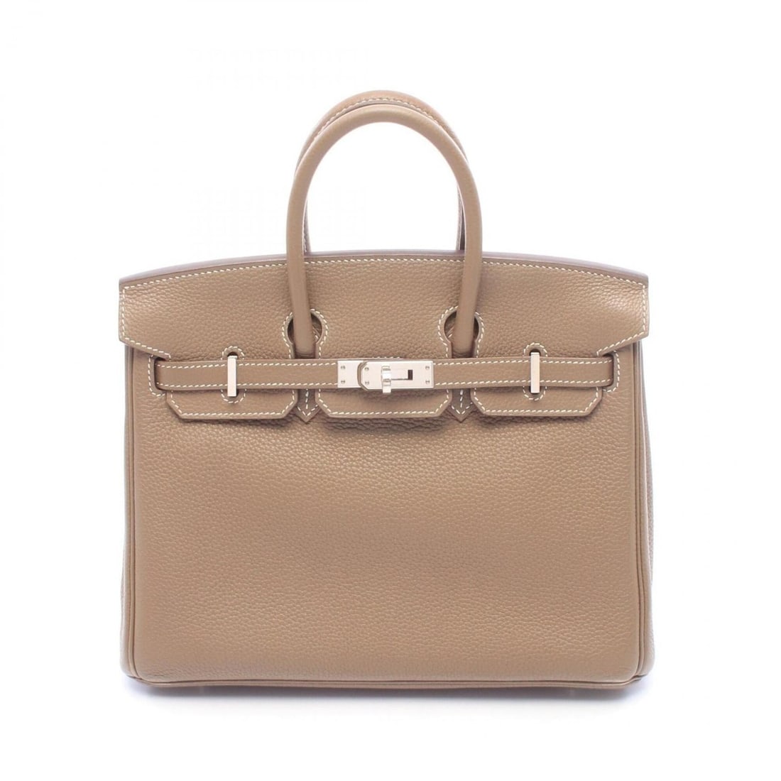 Hermes Birkin 25 Handbag, Leather, Togo Women's, Gray: --- Catalog ---Category: SizeSize (HxWxD): 20cm x 25cm x 13cm / 7.87'' x 9.84'' x 5.11''Category: DesignType: HandbagColor: Etoupe gray, GrayGender: WomenMaterial: Togo leather , Leather Hardware Colo