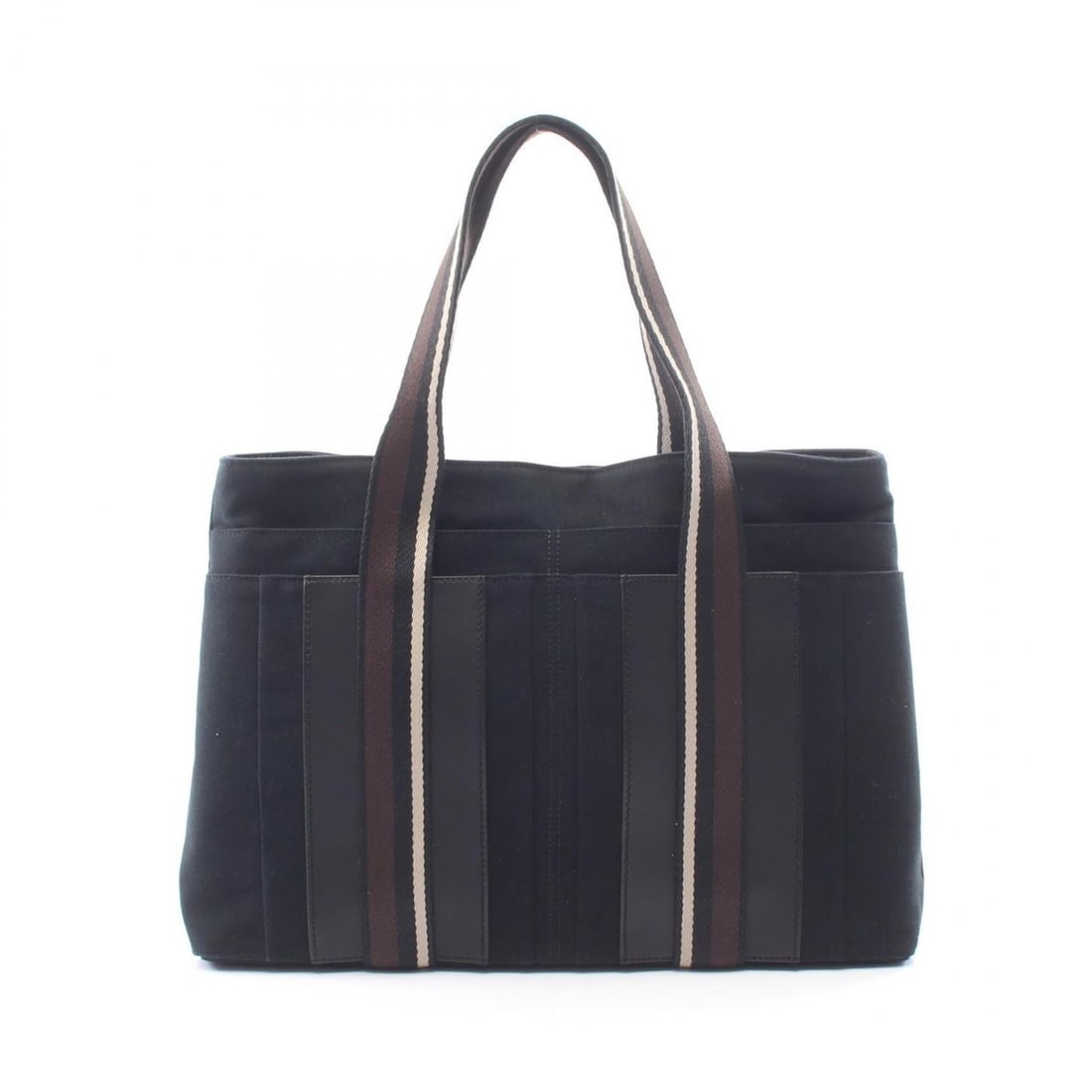 Hermes Troca Horizontal MM Tote Bag Handbag Canvas Leather Women's Black/Brown (1 of 20)