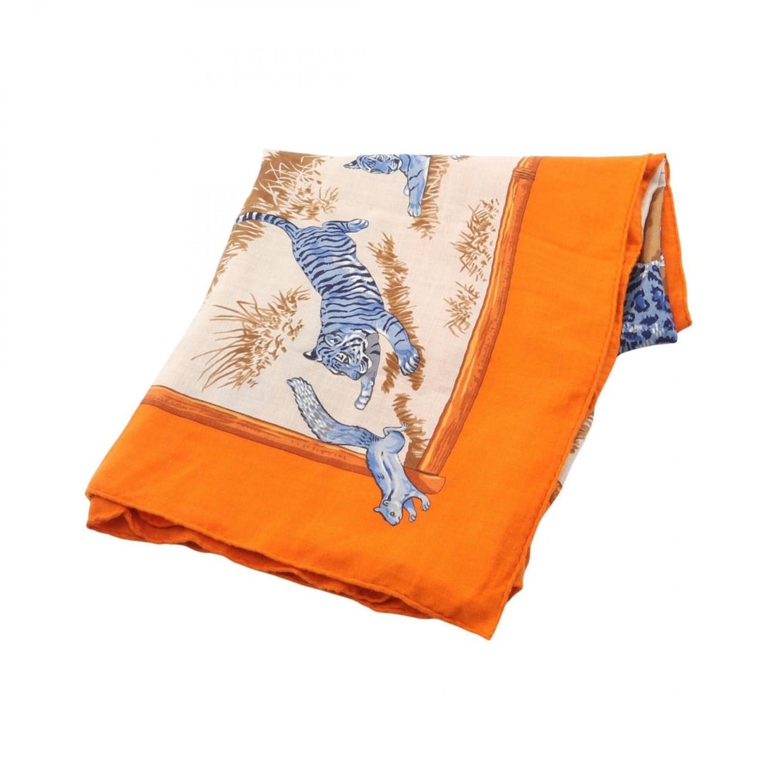 Hermes Carre Geant 140 TENDRESSE FELINE Scarf Muffler Silk Cashmere Women's Orange Beige Multicolor: --- Catalog ---Category: SizeSize (LxW): 1.36m x 1.36m / 53.54'' x 53.54''Category: DesignType: ScarfColor: Beige, Multi-color, OrangeGender: WomenMaterial: Silk , Cashmere Category: GeneralBrand: Her