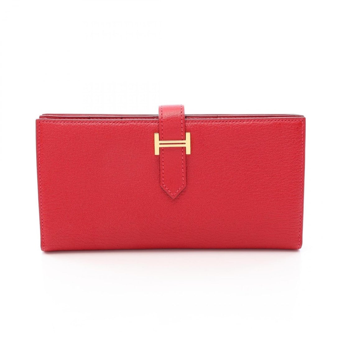 Hermes Bearn Soufflé Bi-fold Long Wallet, Leather, Chevre Women's, Red: --- Catalog ---Category: SizeSize (HxWxD): 9cm x 17.5cm x 2cm / 3.54'' x 6.88'' x 0.78''Category: DesignType: Long wallet (bi-fold)Color: Red color, Rouge casaqueGender: WomenMaterial: Chevre leather 