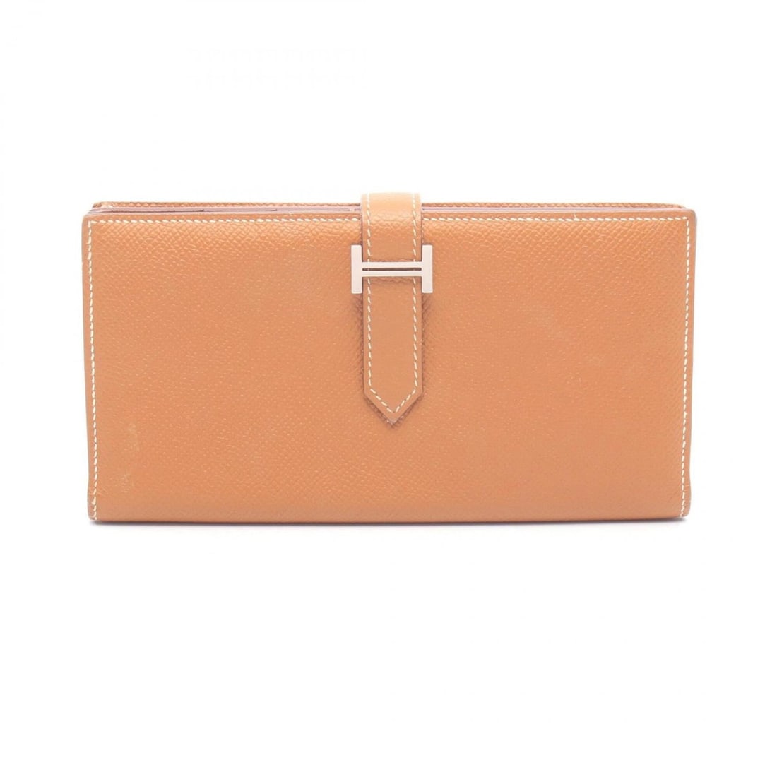 Hermes Bearn Soufflé Gold Bi-fold Long Wallet, Leather, Veau Epsom, Brown Tone, Women's Wallet (1 of 12)