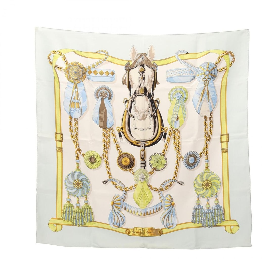 Hermes Carre 90 Frontaux et Cocardes Scarf/Muffler, Silk, Women's, Green/Multicolor: --- Catalog ---Category: SizeSize (LxW): 89cm x 89cm / 35.03'' x 35.03''Category: DesignType: ScarfColor: Green, Multi-colorGender: WomenMaterial: Silk Category: GeneralBrand: Hermes--- Item List ---S