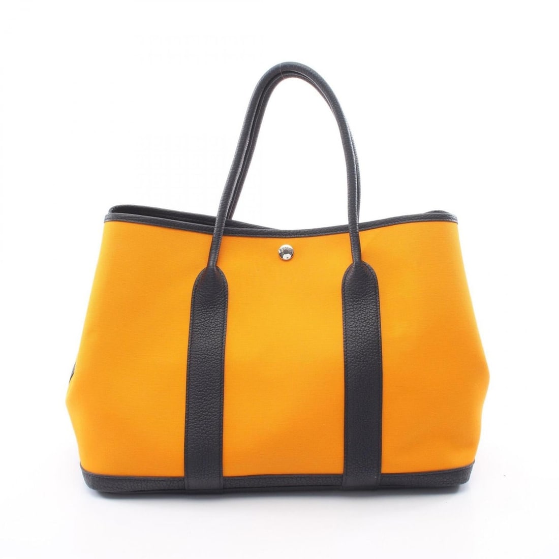 Hermes Garden Party PM Tote Bag Handbag Canvas Leather Negonda Toile Officier Women's Orange Navy: --- Catalog ---Category: SizeSize (HxWxD): 25cm x 36cm x 17cm / 9.84'' x 14.17'' x 6.69''Category: DesignType: Handbag, Tote bagColor: Blue indigo, Navy, OrangeGender: WomenMaterial: Canvas Category: 