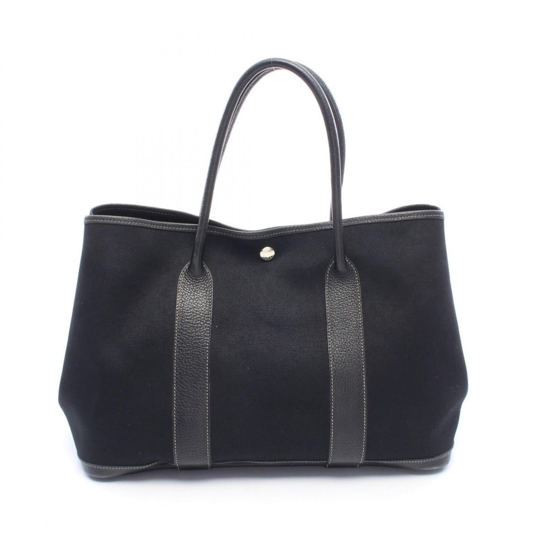 Hermes Garden Party PM Tote Bag Handbag Canvas Leather Toile Officier Women's Black: --- Catalog ---Category: SizeSize (HxWxD): 25cm x 36cm x 17cm / 9.84'' x 14.17'' x 6.69''Category: DesignType: Handbag, Tote bagColor: BlackGender: WomenMaterial: Toile officier , Leather Category: Ge