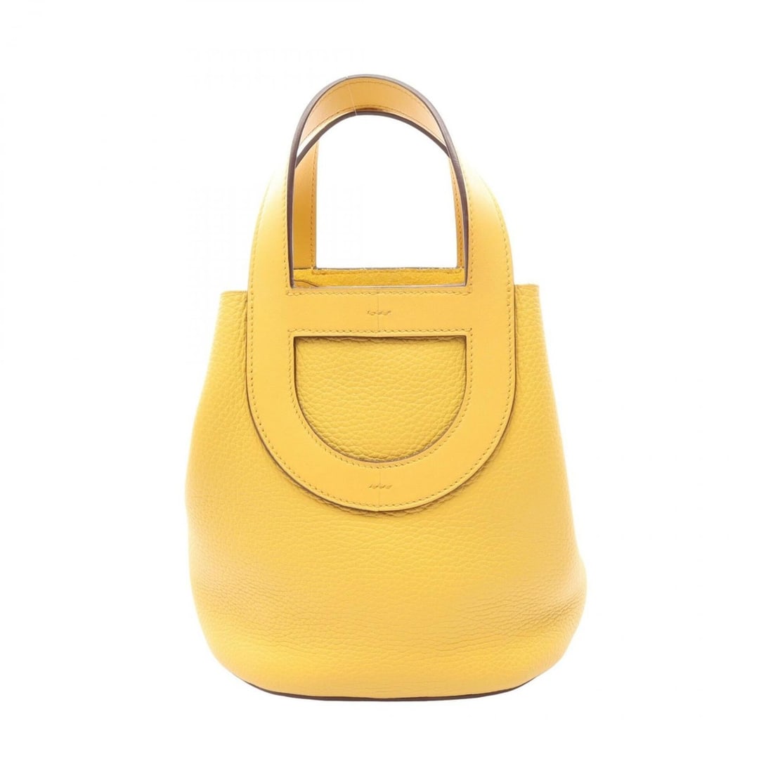 Hermes In the Loop 18 Sun Handbag, Leather (Veau Swift and Taurillon Clemence), Women's, Yellow: --- Catalog ---Category: SizeSize (HxWxD): 20cm x 18cm x 12cm / 7.87'' x 7.08'' x 4.72''Category: DesignType: HandbagColor: YellowGender: WomenMaterial: Taurillon clemence leather Category: GeneralBra