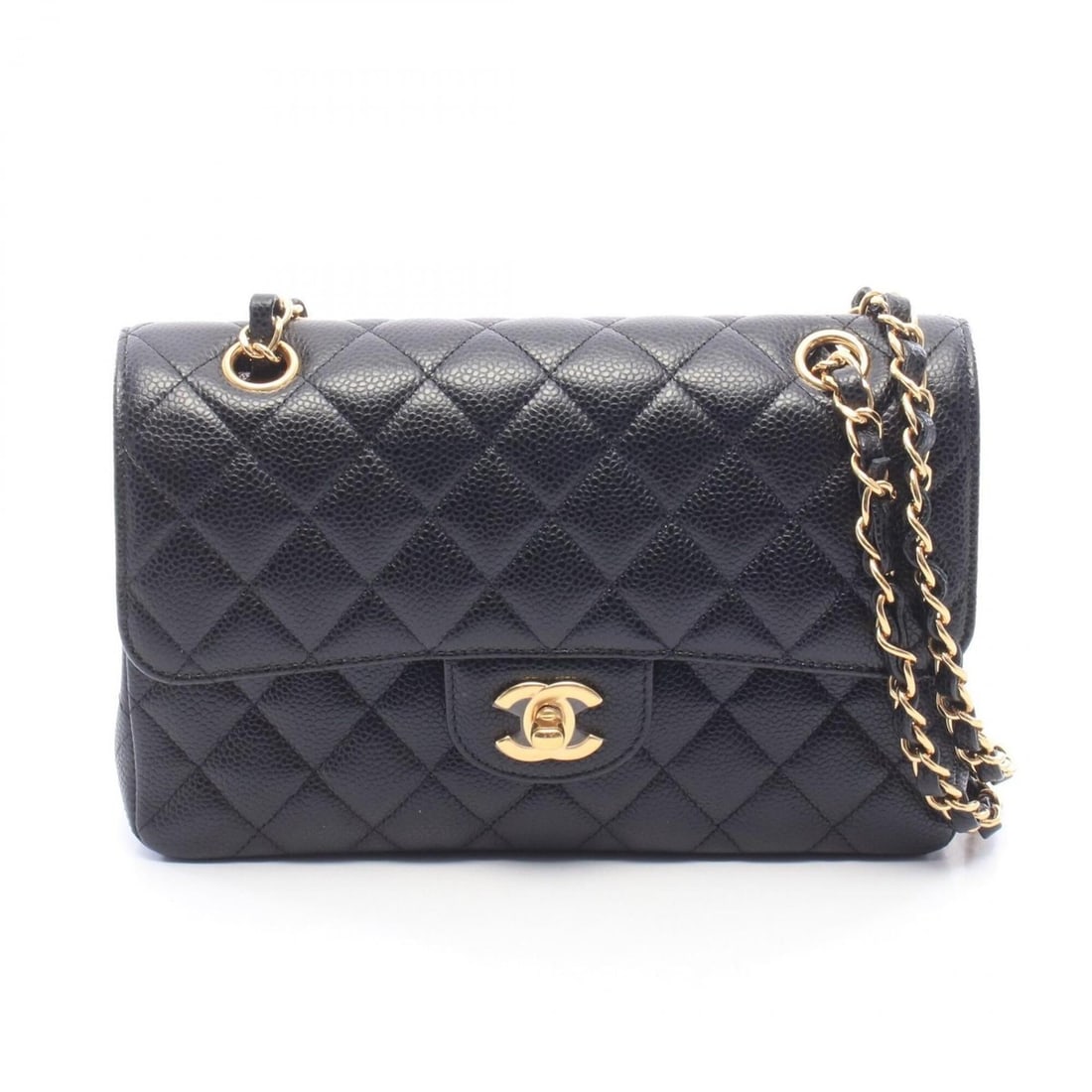 Chanel Matelassé Double Flap Shoulder Bag/Handbag, Caviar Leather (Grained Calfskin), Women's,: --- Catalog ---Category: SizeSize (HxWxD): 14cm x 23cm x 6cm / 5.51'' x 9.05'' x 2.36''Category: DesignType: Handbag, Shoulder bagColor: BlackGender: WomenMaterial: Grained Calfskin Category: GeneralM