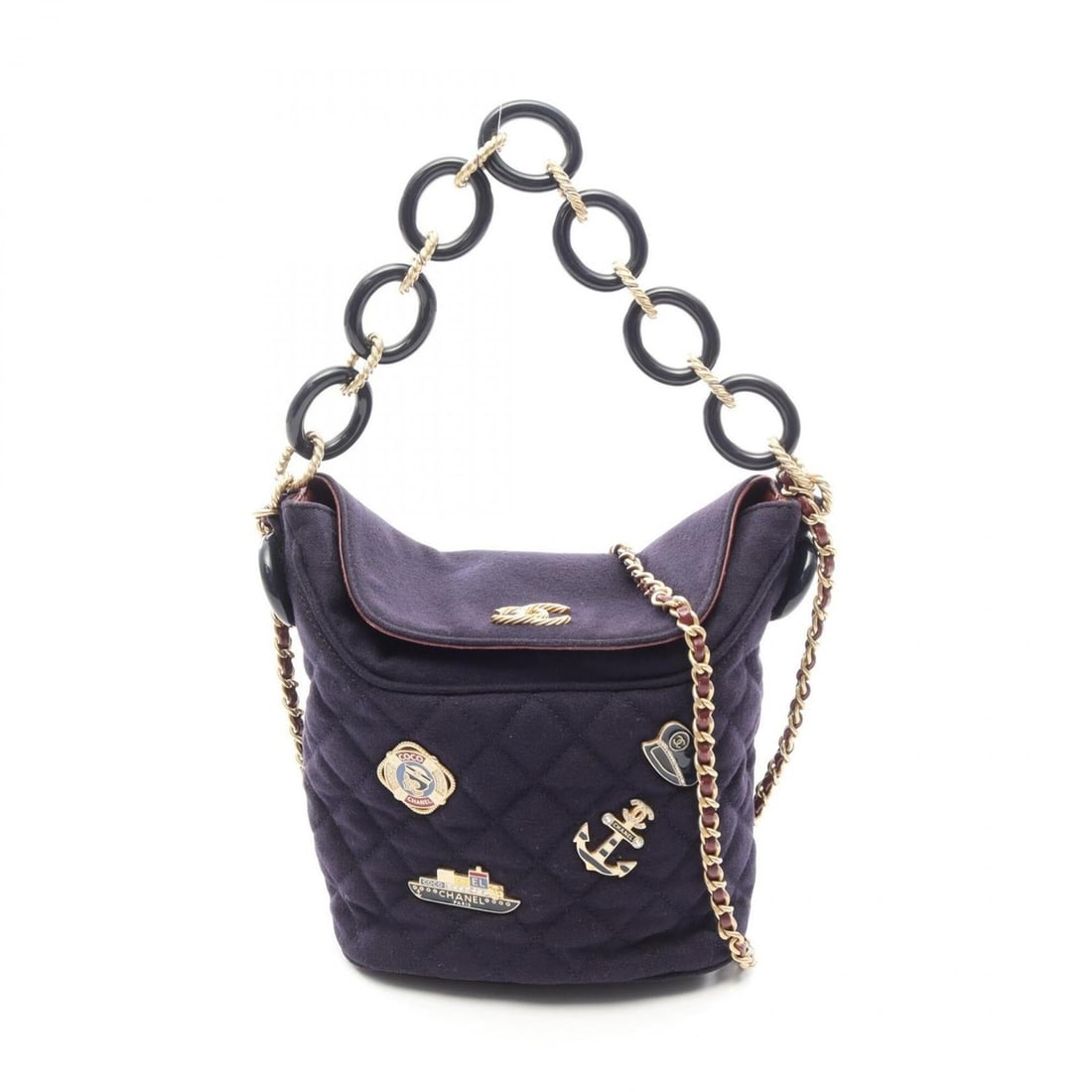 Chanel Paris Hamburg Matelassé 2-Way Shoulder Bag/Handbag, Wool Leather, Women's, Navy, A57868: --- Catalog ---Category: SizeSize (HxWxD): 15cm x 16cm x 11cm / 5.9'' x 6.29'' x 4.33''Category: DesignType: Handbag, Shoulder bagColor: NavyGender: WomenMaterial: Wool , Leather Category: GeneralMPN:
