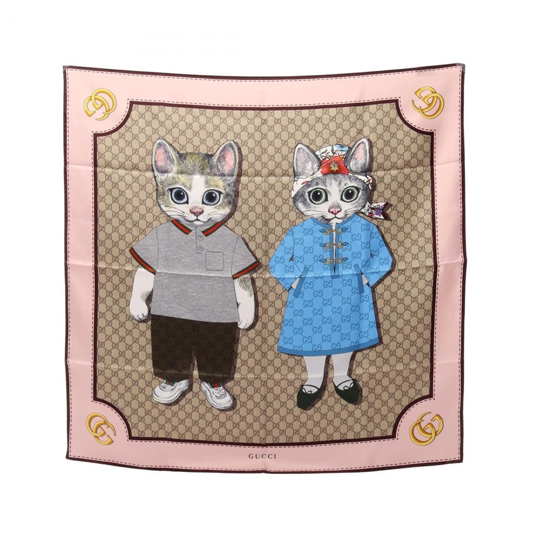 Gucci x Yuko Higuchi GG Pattern Scarf/Muffler, Silk, Women's, Pink/Beige/Multicolor: --- Catalog ---Category: SizeSize (LxW): 88cm x 88cm / 34.64'' x 34.64''Category: DesignType: ScarfColor: Beige, Multi-color, PinkGender: WomenMaterial: Silk Category: GeneralBrand: Gucci--- Item List