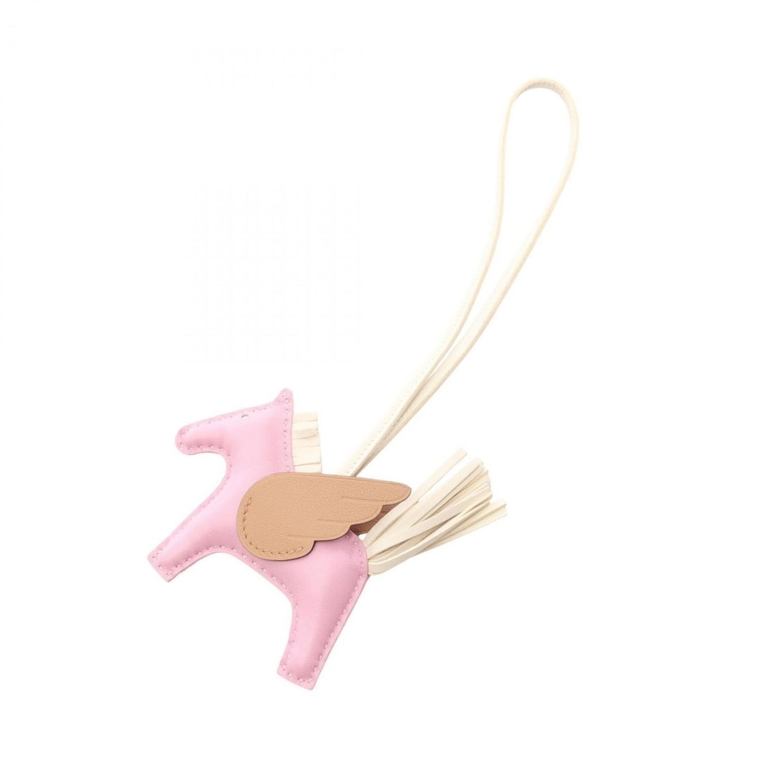 Hermes Rodeo Pegasus PM in Mauve Sylvestre, Craie Chai, with charm. Made of Agneau Milo leather: --- Catalog ---Category: DesignType: Handbag charmColor: Brown, Ivory, PinkGender: WomenMaterial: Agneau MiloCategory: GeneralBrand: Hermes--- Item List ---Section: ConditionRanking: Rank A Used - A f