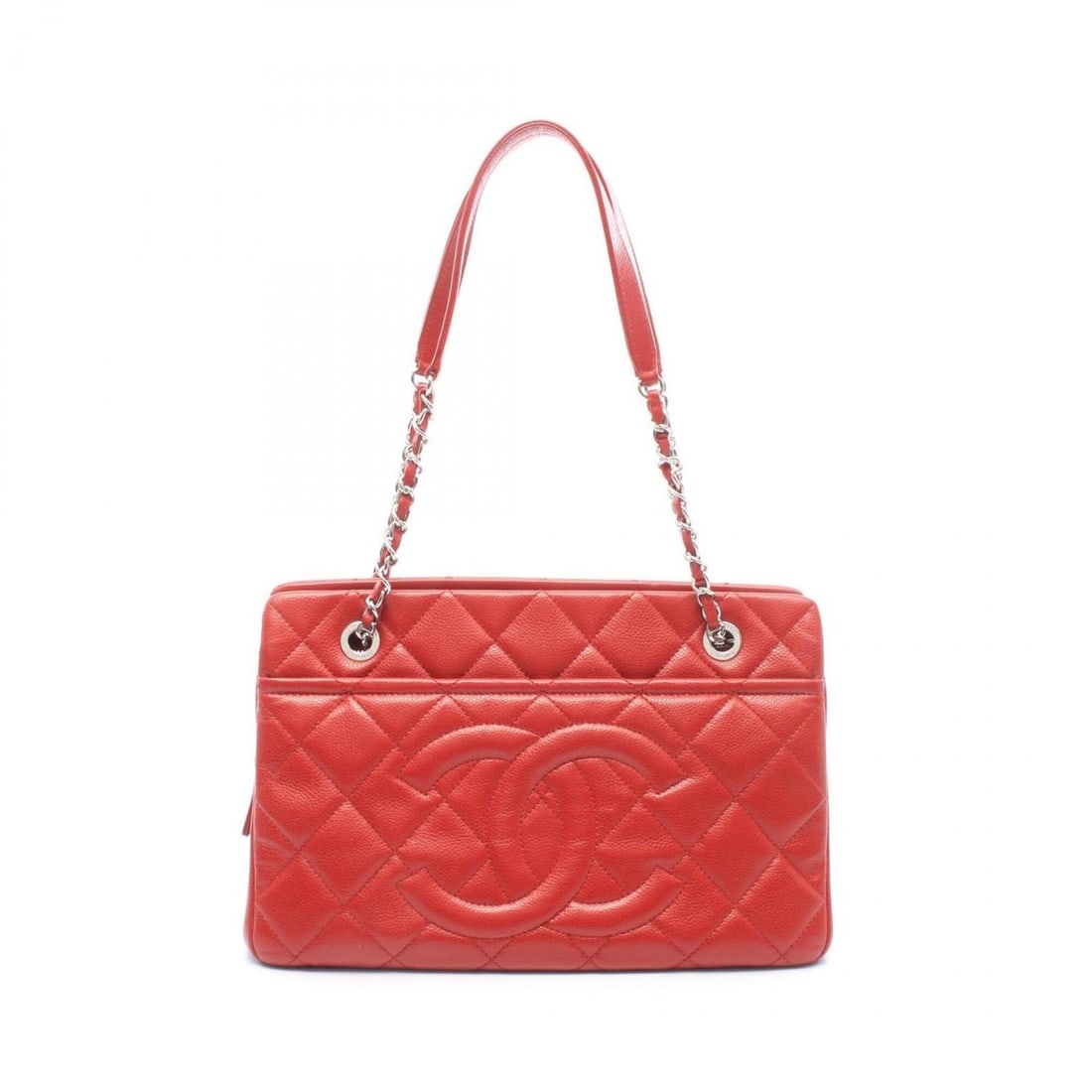 Chanel Matelassé Tote Bag Handbag, Caviar Leather (Grained Calfskin), Women's, Red, A67294: --- Catalog ---Category: SizeSize (HxWxD): 20cm x 32cm x 11cm / 7.87'' x 12.59'' x 4.33''Category: DesignType: Handbag, Tote bagColor: Red colorGender: WomenMaterial: Grained Calfskin Hardware Color: 