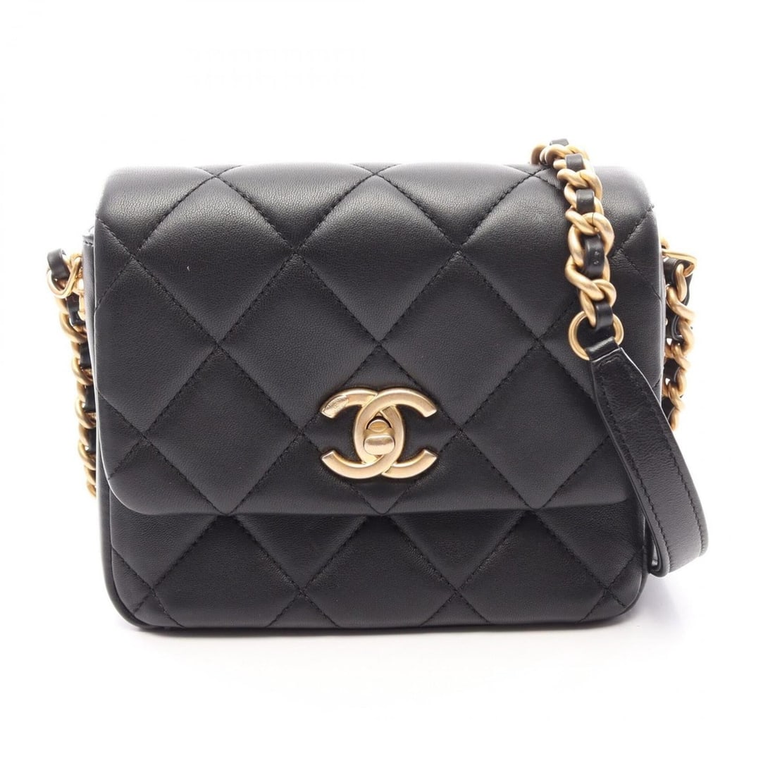 Chanel Matelassé Shoulder Bag/Handbag, Lambskin Leather, Women's, Black (AS2733): --- Catalog ---Category: SizeSize (HxWxD): 13.5cm x 17cm x 6cm / 5.31'' x 6.69'' x 2.36''Category: DesignType: Handbag, Shoulder bagColor: BlackGender: WomenMaterial: Leather Hardware Color: GoldLeath