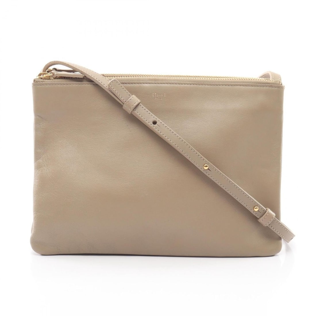 Celine Trio Large Shoulder Bag/Handbag, Leather, Women's, Beige: --- Catalog ---Category: SizeSize (HxWxD): 18cm x 24cm / 7.08'' x 9.44''Category: DesignType: Handbag, Shoulder bagColor: BeigeGender: WomenMaterial: Leather Category: GeneralBrand: Celine--- Item Lis