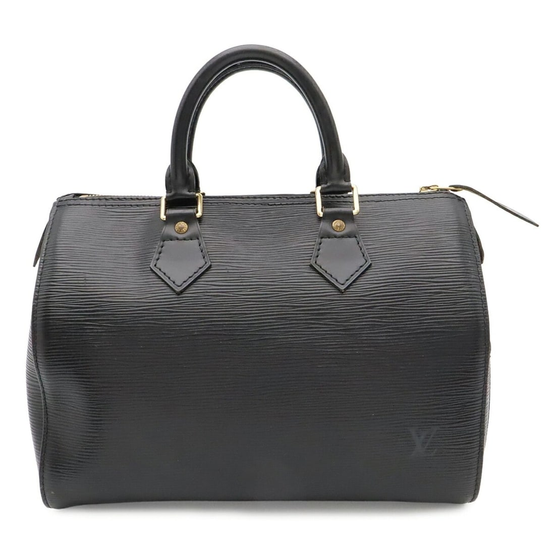 LOUIS VUITTON Epi Speedy 25 Handbag, Noir Black, M59032: --- Catalog ---Category: SizeSize (HxWxD): 19cm x 28cm x 15.5cm / 7.48'' x 11.02'' x 6.1''Category: DesignType: Boston bag, HandbagColor: NoirGender: WomenMaterial: Epi leather Hardware Color: GoldCat