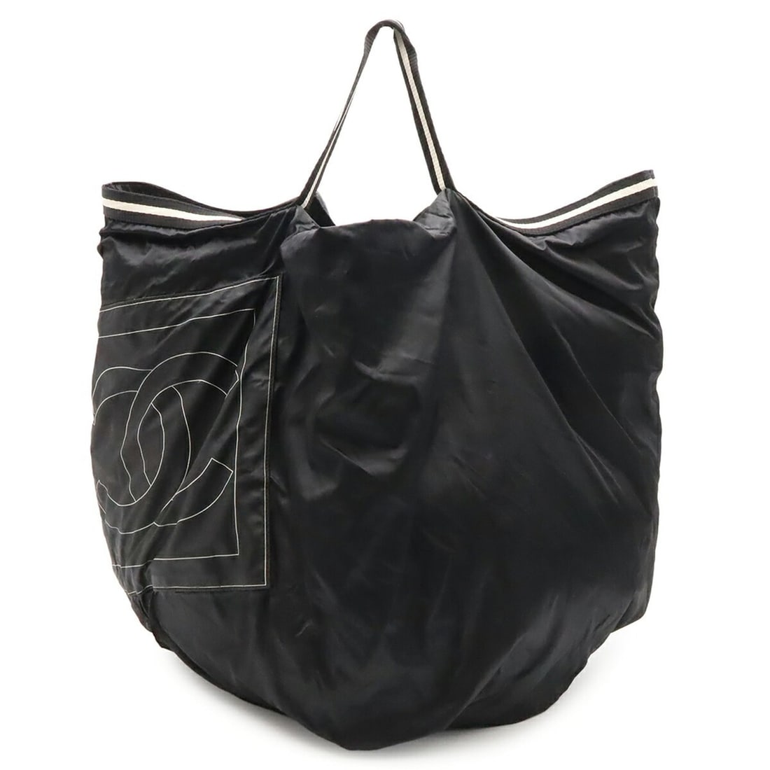 CHANEL Sport Line Coco Mark Tote Bag, Large Tote, Handbag, Travel Nylon, Black, A31752: --- Catalog ---Category: SizeSize (HxWxD): 52cm x 75cm x 33.5cm / 20.47'' x 29.52'' x 13.18''Category: DesignType: Handbag, Tote bagColor: BlackGender: WomenMaterial: Nylon Category: GeneralLine: Spor