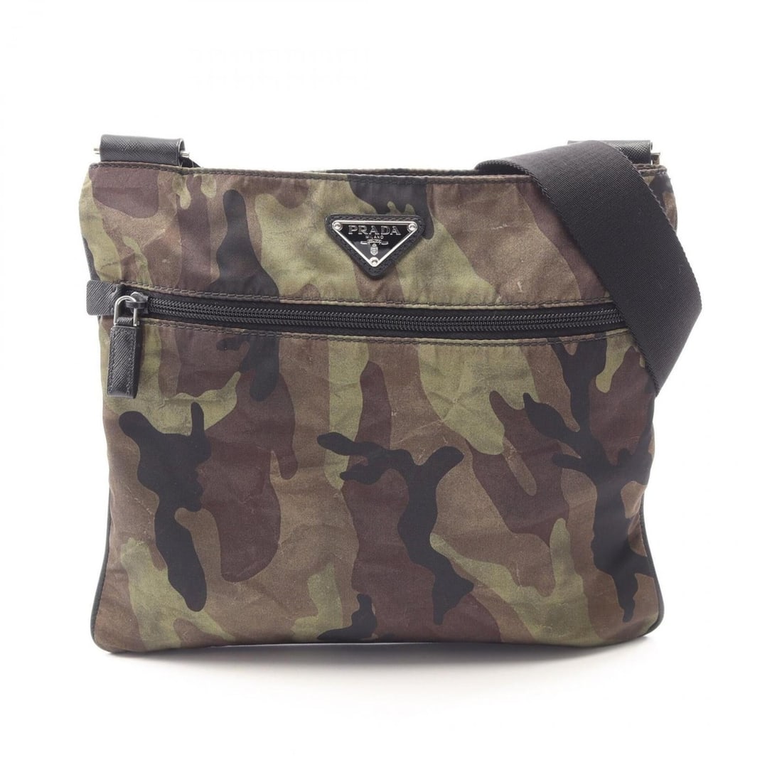 Prada TESSUTO CAMOUFL Shoulder Bag/Handbag, Nylon & Saffiano Leather, Women's, Khaki, Brown, Black,: --- Catalog ---Category: SizeSize (HxWxD): 27cm x 30cm x 1cm / 10.62'' x 11.81'' x 0.39''Category: DesignType: Handbag, Shoulder bagColor: Black, Brown, KhakiGender: WomenMaterial: Nylon , Leather Lea