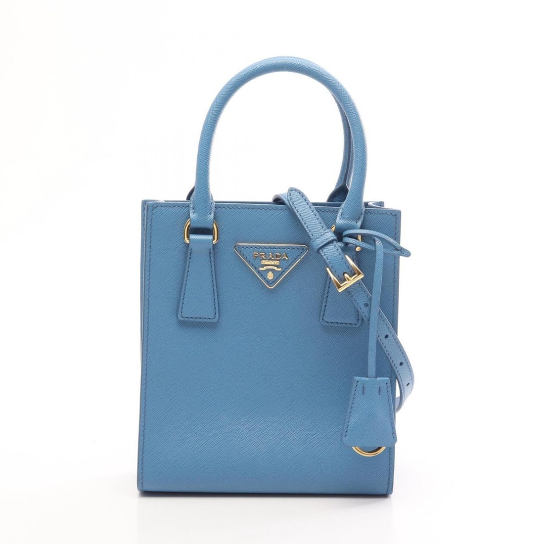 Prada SAFFIANO LUX 2WAY Handbag, Saffiano Leather, Women's, Blue, 1BA358 (1 of 9)